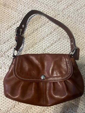 COACH SOHO leather pleated flap shoulder bag